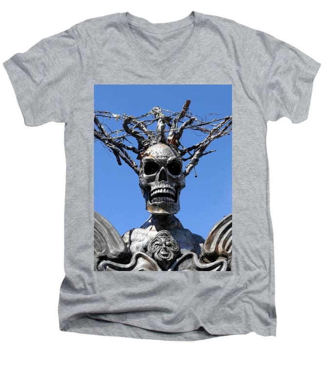Skull Warrior Stare - Men's V-Neck T-Shirt - Fry1Productions