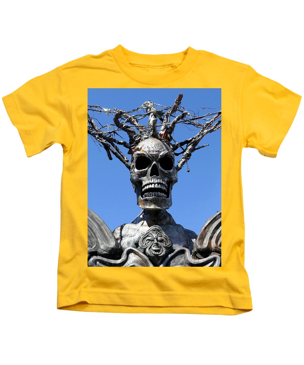 Skull Warrior Stare - Kids T-Shirt - Fry1Productions