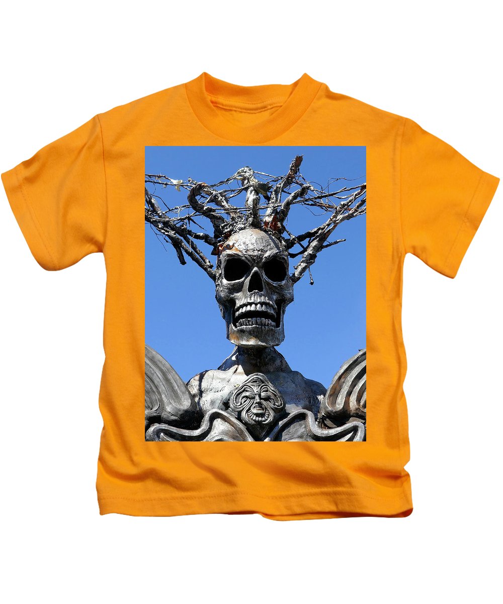 Skull Warrior Stare - Kids T-Shirt - Fry1Productions