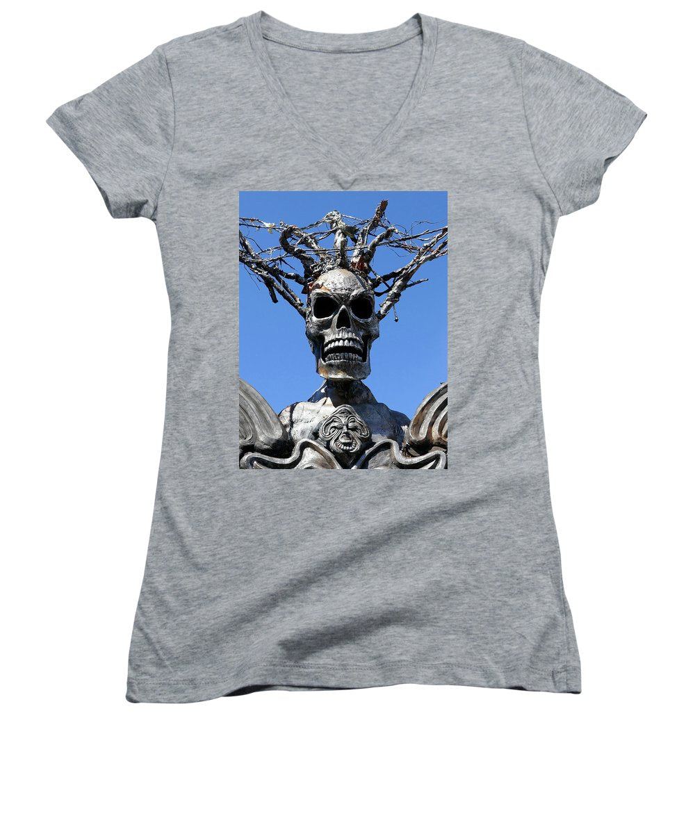 Skull Warrior Stare - Women's V-Neck - Fry1Productions