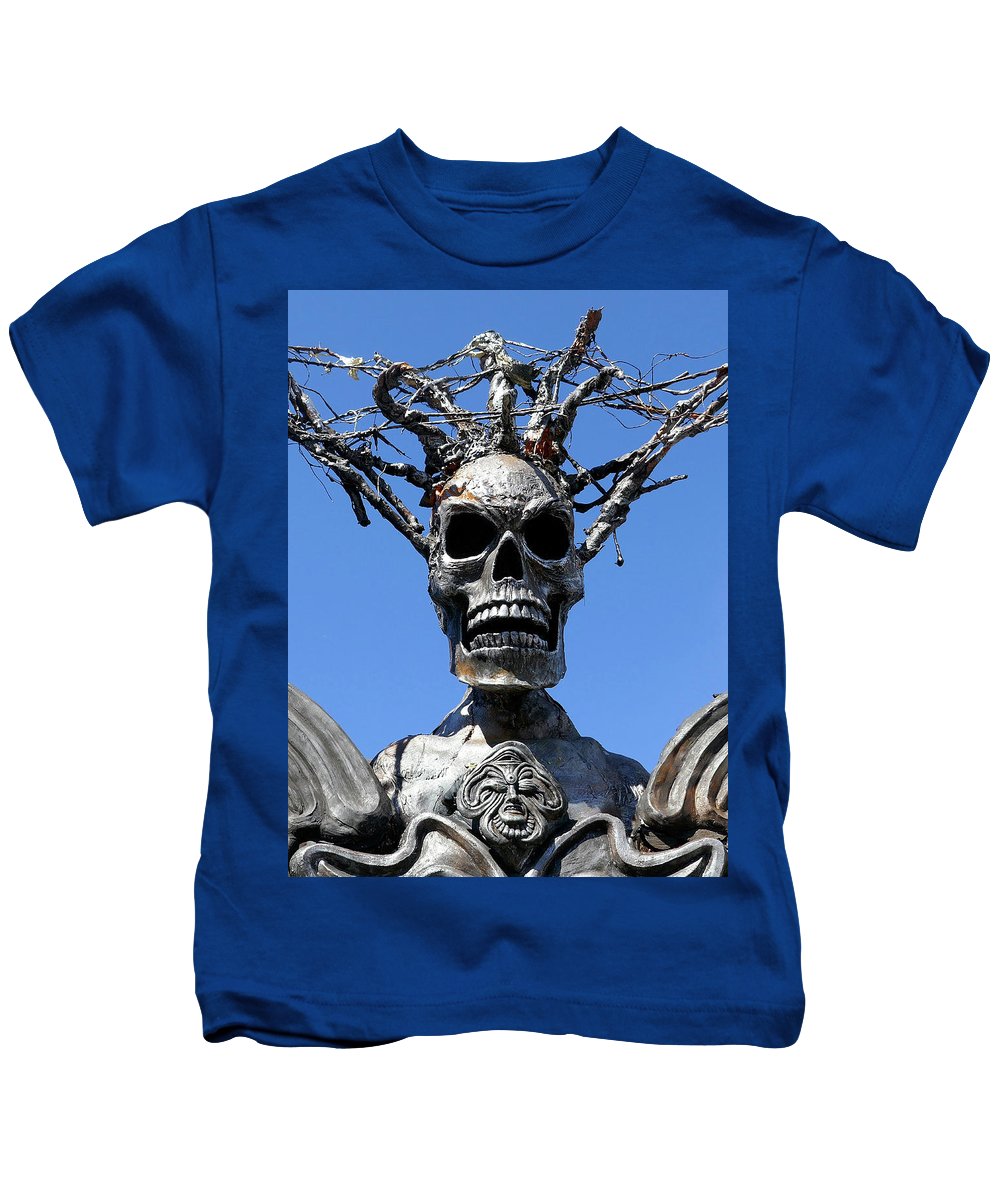 Skull Warrior Stare - Kids T-Shirt - Fry1Productions