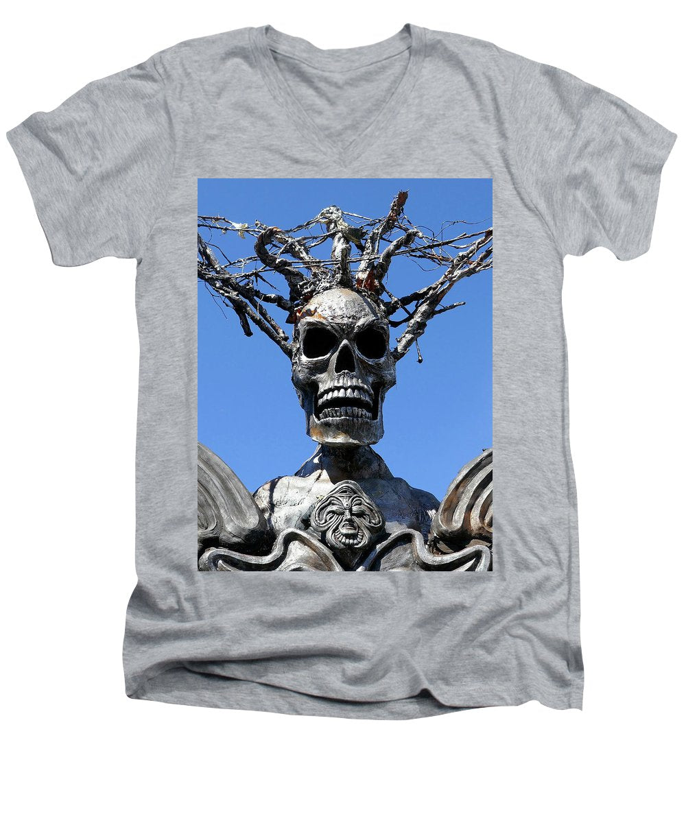 Skull Warrior Stare - Men's V-Neck T-Shirt - Fry1Productions