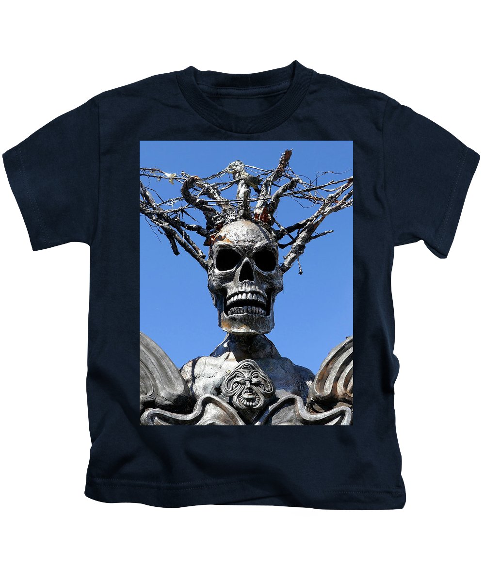 Skull Warrior Stare - Kids T-Shirt - Fry1Productions