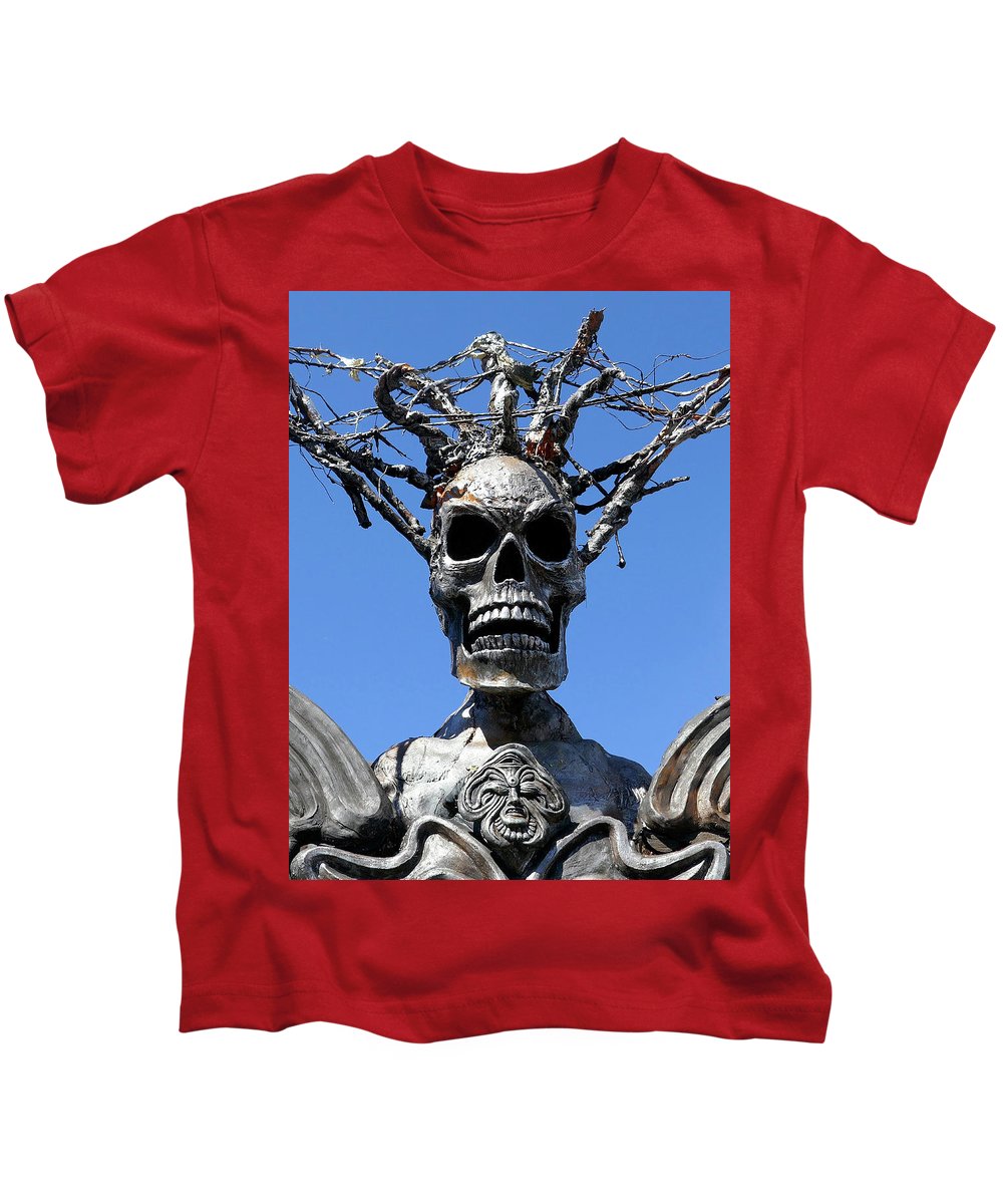 Skull Warrior Stare - Kids T-Shirt - Fry1Productions