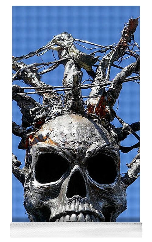 Skull Warrior Stare - Yoga Mat - Fry1Productions