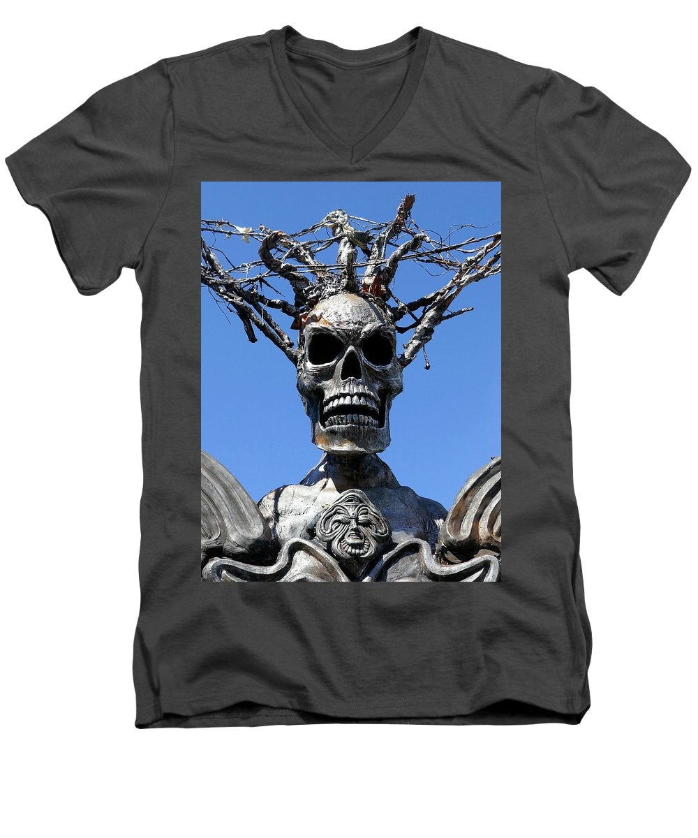 Skull Warrior Stare - Men's V-Neck T-Shirt - Fry1Productions