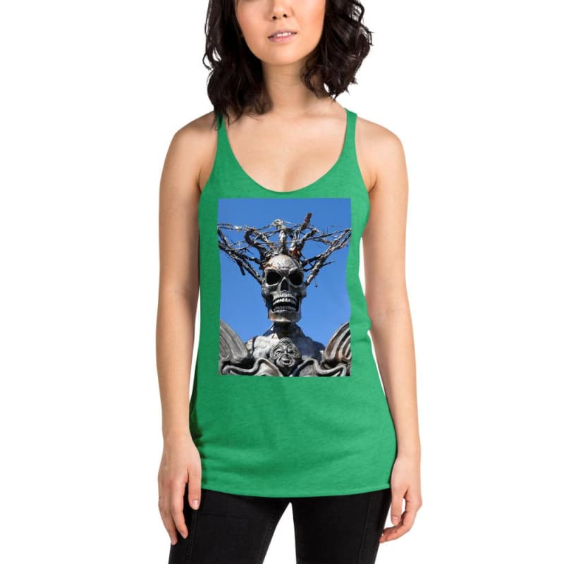 Skull Warrior Stare - Women's Racerback Tank Top - Fry1Productions
