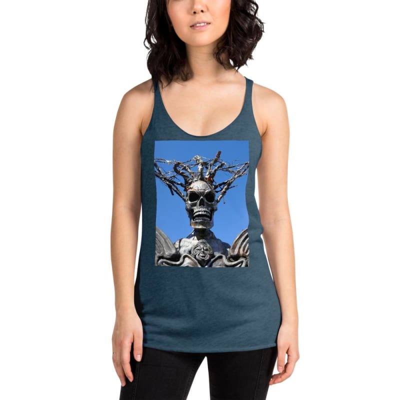 Skull Warrior Stare - Women's Racerback Tank Top - Fry1Productions