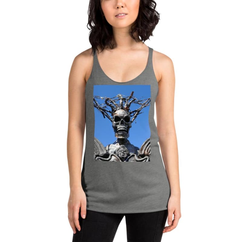 Skull Warrior Stare - Women's Racerback Tank Top - Fry1Productions