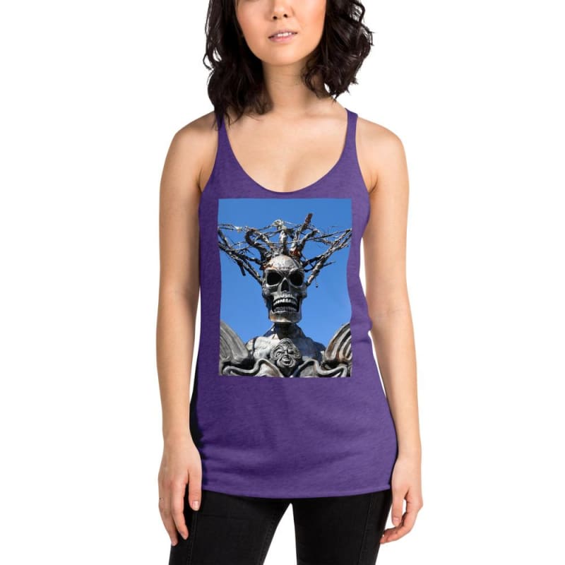 Skull Warrior Stare - Women's Racerback Tank Top - Fry1Productions