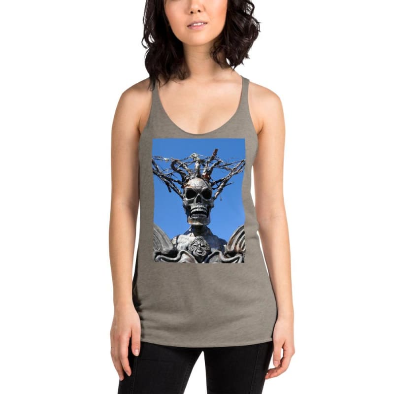 Skull Warrior Stare - Women's Racerback Tank Top - Fry1Productions