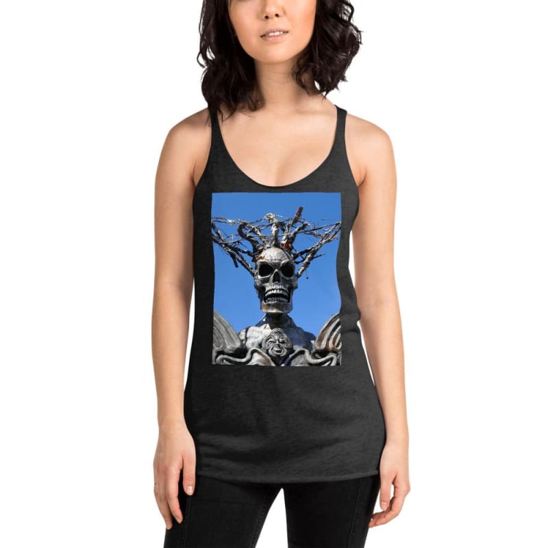 Skull Warrior Stare - Women's Racerback Tank Top - Fry1Productions