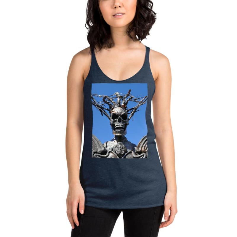 Skull Warrior Stare - Women's Racerback Tank Top - Fry1Productions
