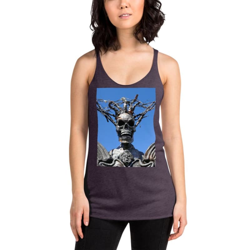 Skull Warrior Stare - Women's Racerback Tank Top - Fry1Productions