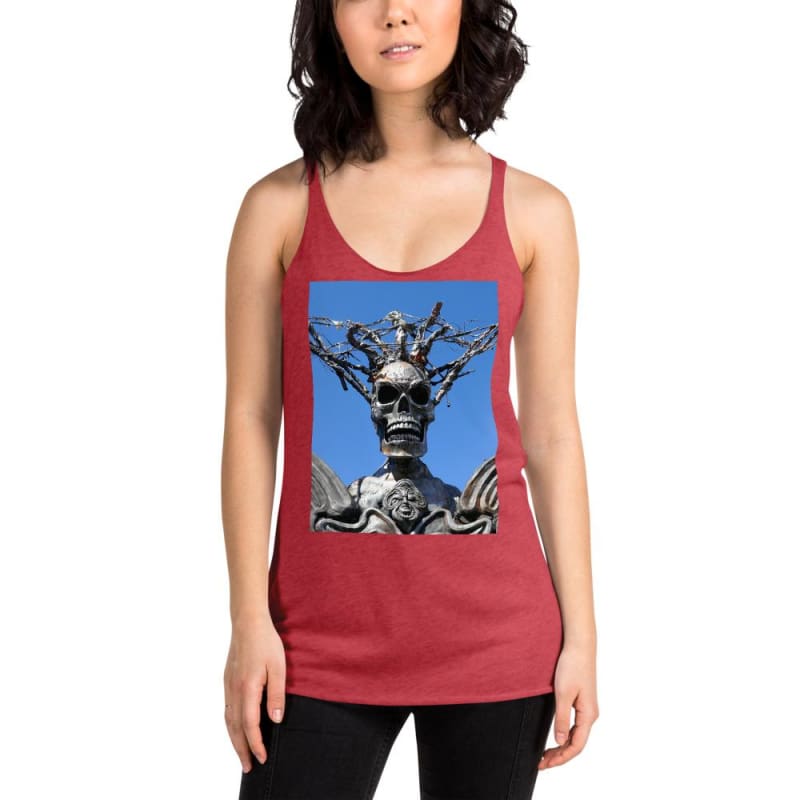 Skull Warrior Stare - Women's Racerback Tank Top - Fry1Productions