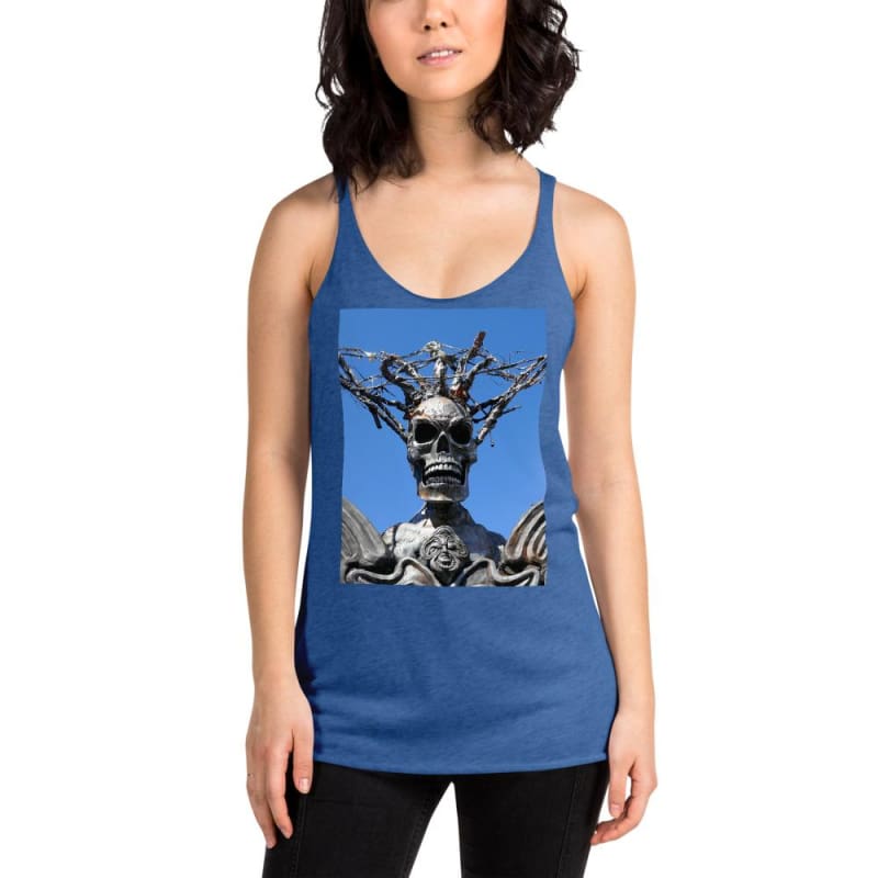 Skull Warrior Stare - Women's Racerback Tank Top - Fry1Productions