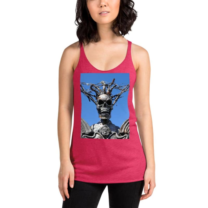 Skull Warrior Stare - Women's Racerback Tank Top - Fry1Productions