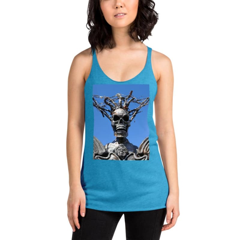 Skull Warrior Stare - Women's Racerback Tank Top - Fry1Productions