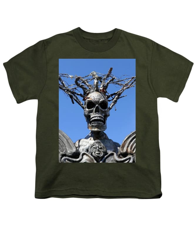 "Skull Warrior Stare" - Youth T-Shirt - Fry1Productions