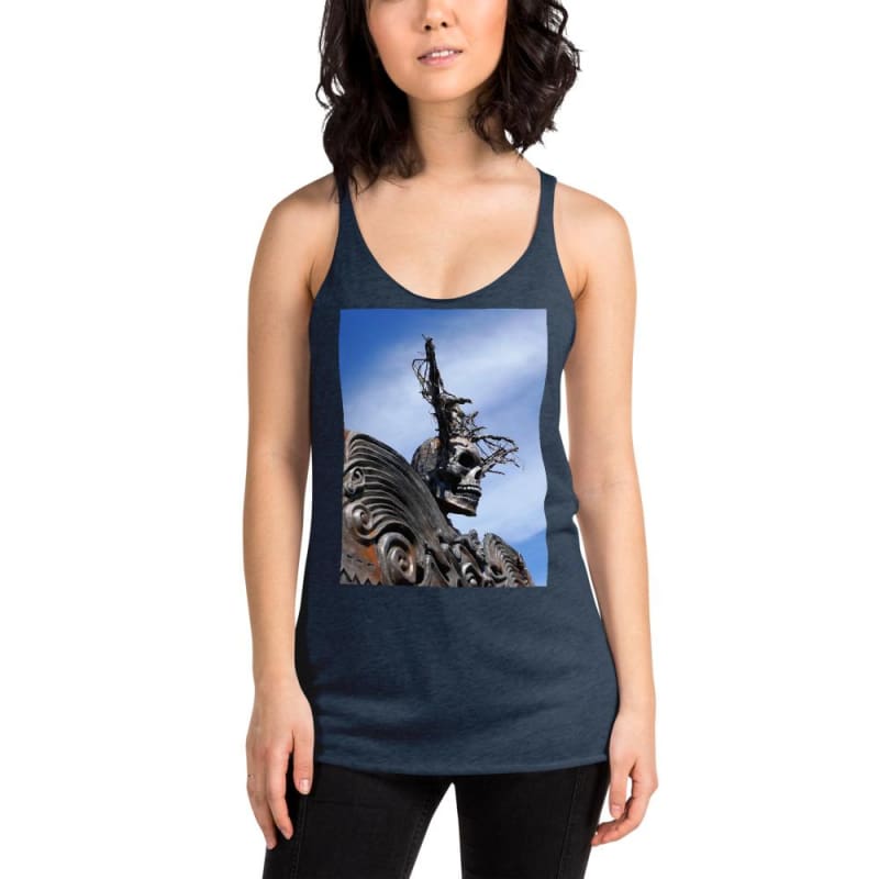 Skull Warrior - Women's Racerback Tank Top - Fry1Productions