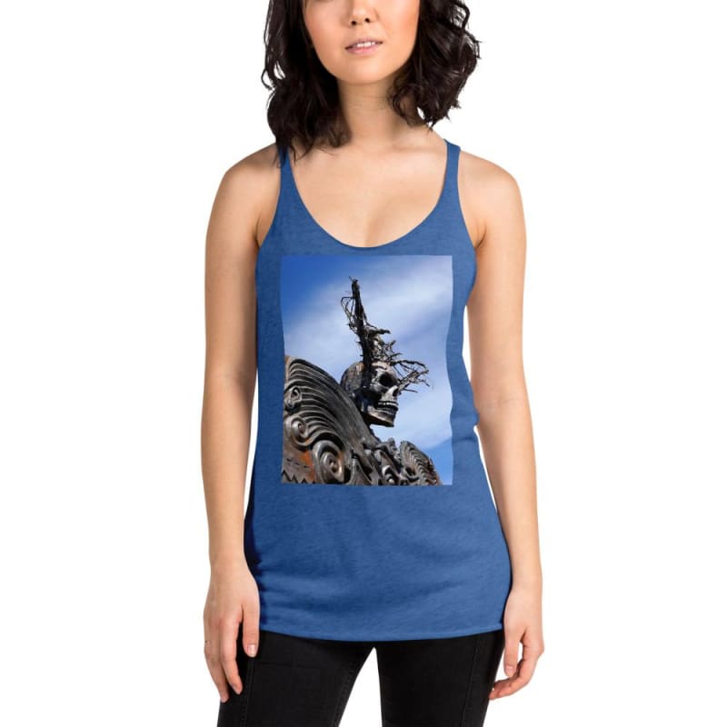Skull Warrior - Women's Racerback Tank Top - Fry1Productions