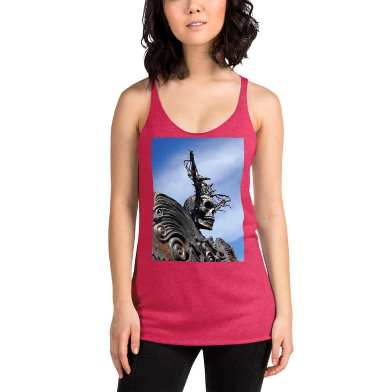 Skull Warrior - Women's Racerback Tank Top - Fry1Productions