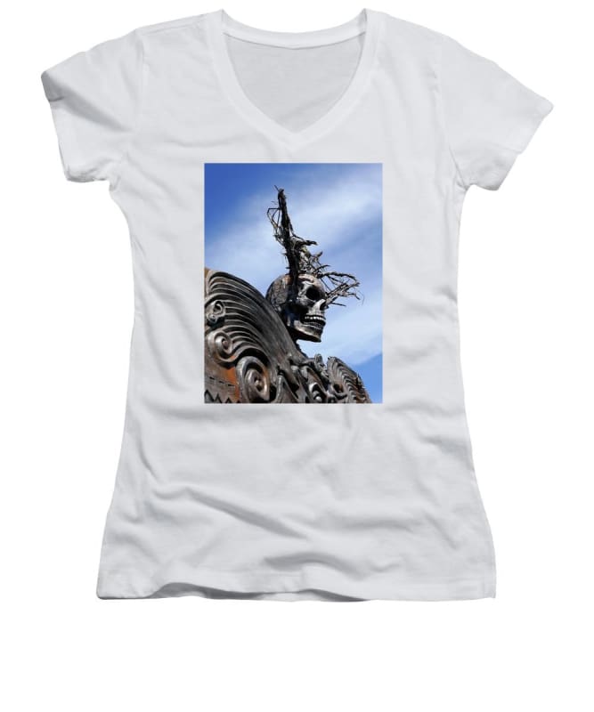 "Skull Warrior" - Women's V-Neck - Fry1Productions