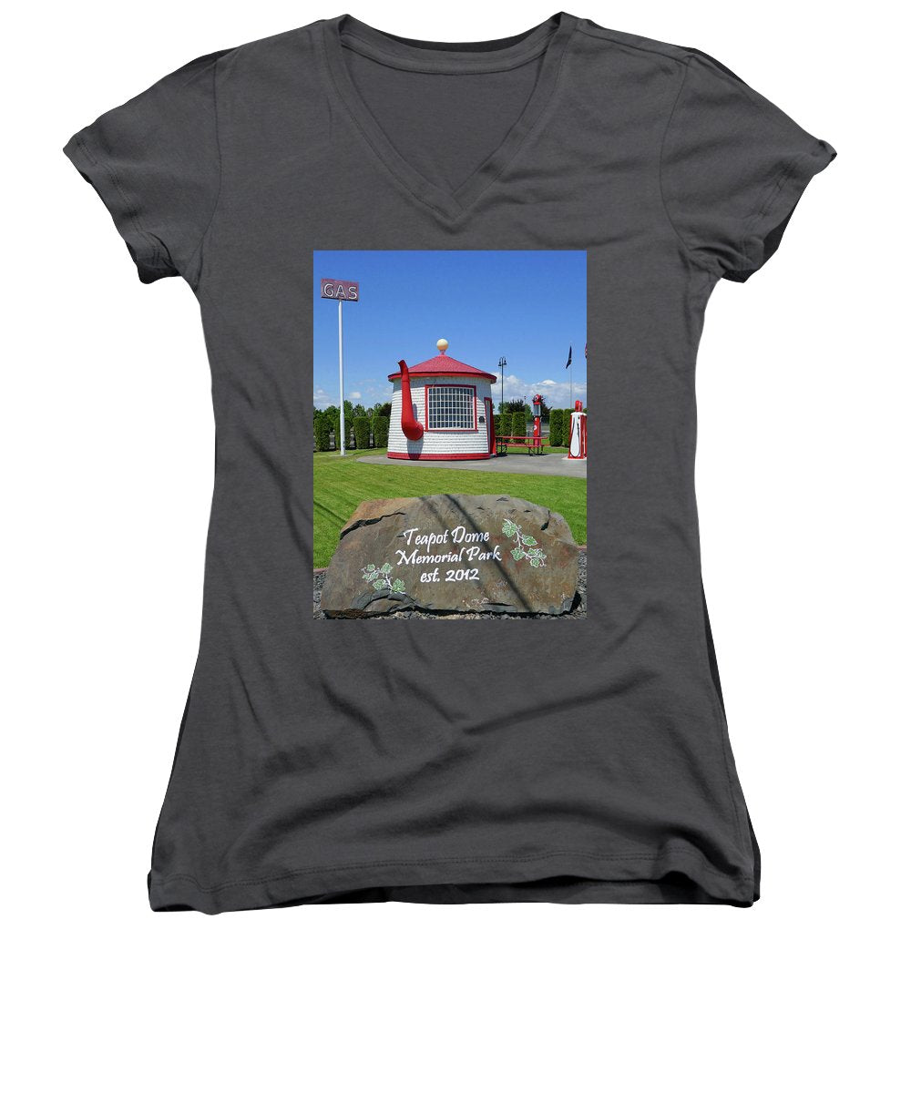 Teapot Dome Memorial Park - Women's V-Neck - Fry1Productions