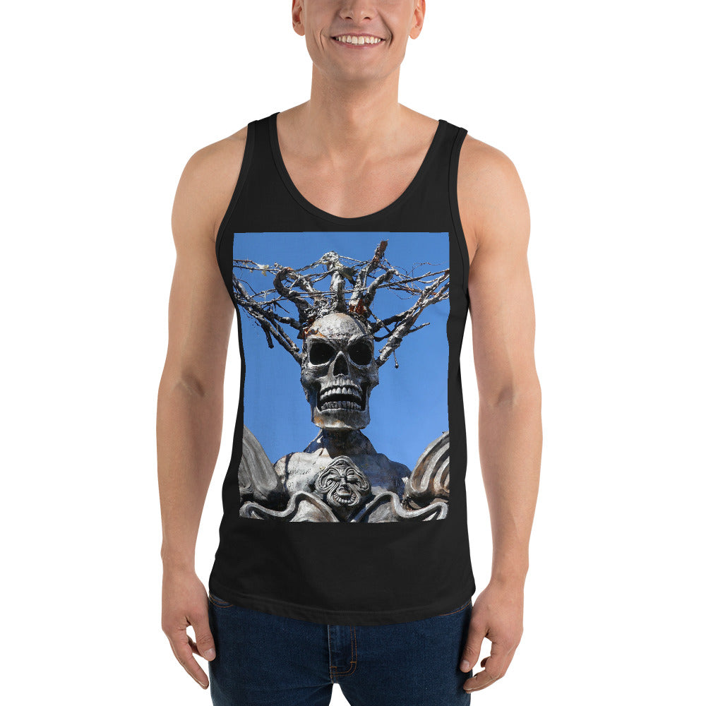 “Skull Warrior Stare” - Unisex Premium Tank Top - Fry1Productions
