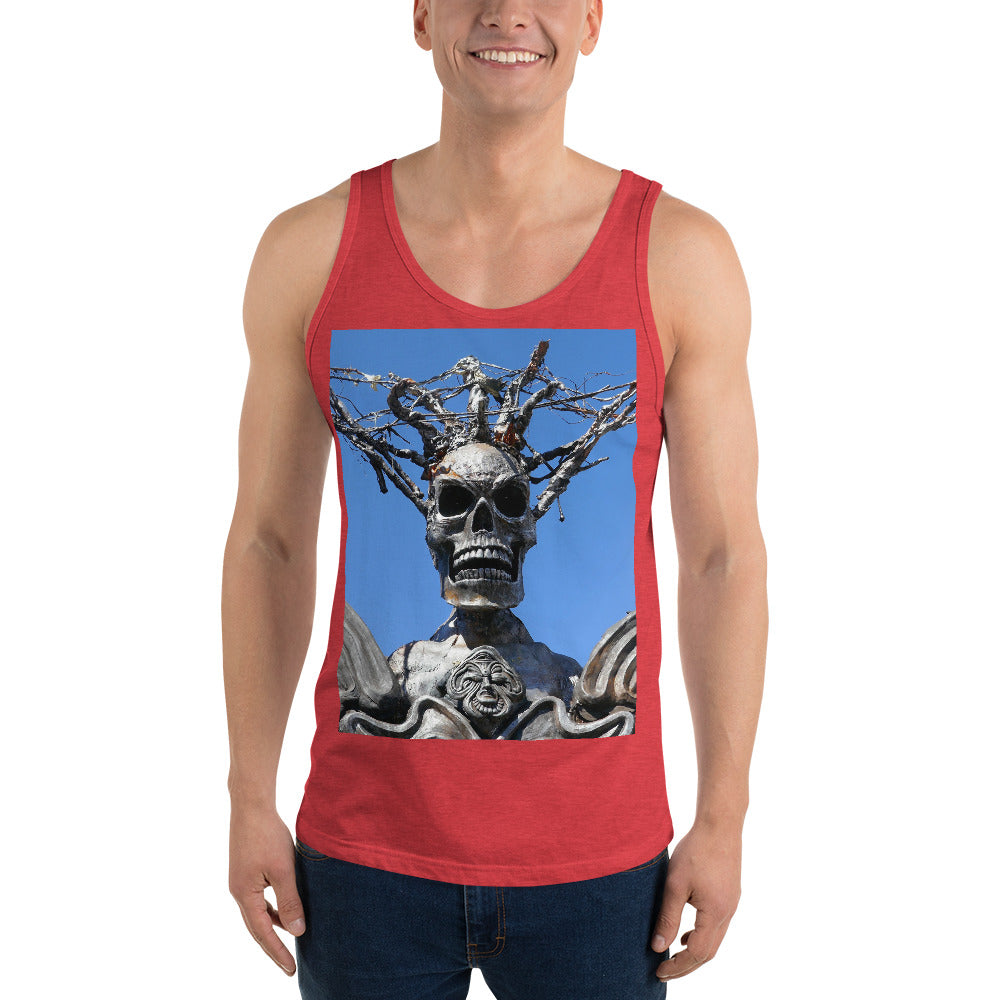 “Skull Warrior Stare” - Unisex Premium Tank Top - Fry1Productions