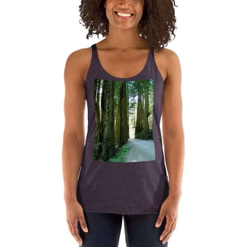 Wandering Ferns and Giants - Women's Racerback Tank Top - Fry1Productions