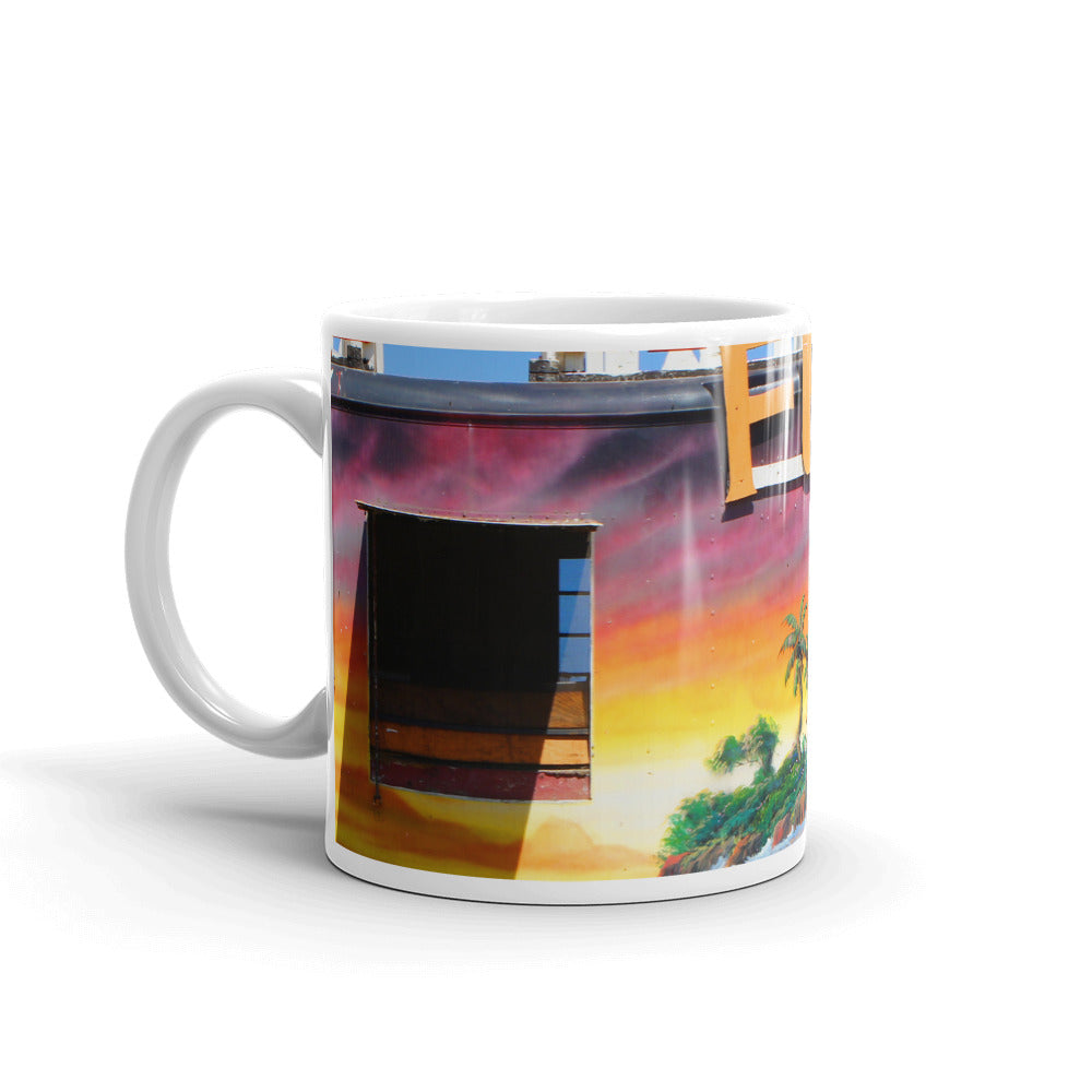 Island love - 11 oz Ceramic white glossy mug - Fry1Productions