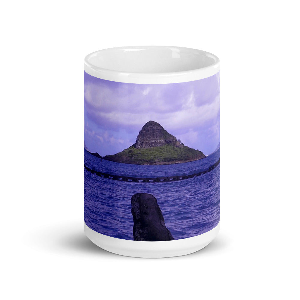 Wade to Chinaman's Hat - 15 oz Ceramic white glossy mug - Fry1Productions