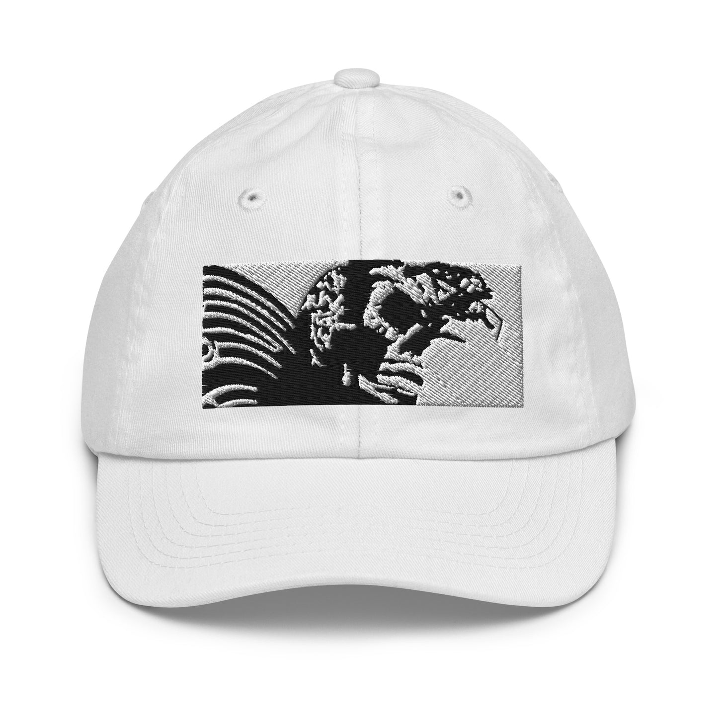 Skull Warrior (Black & White) - Youth Baseball Cap - Fry1Productions