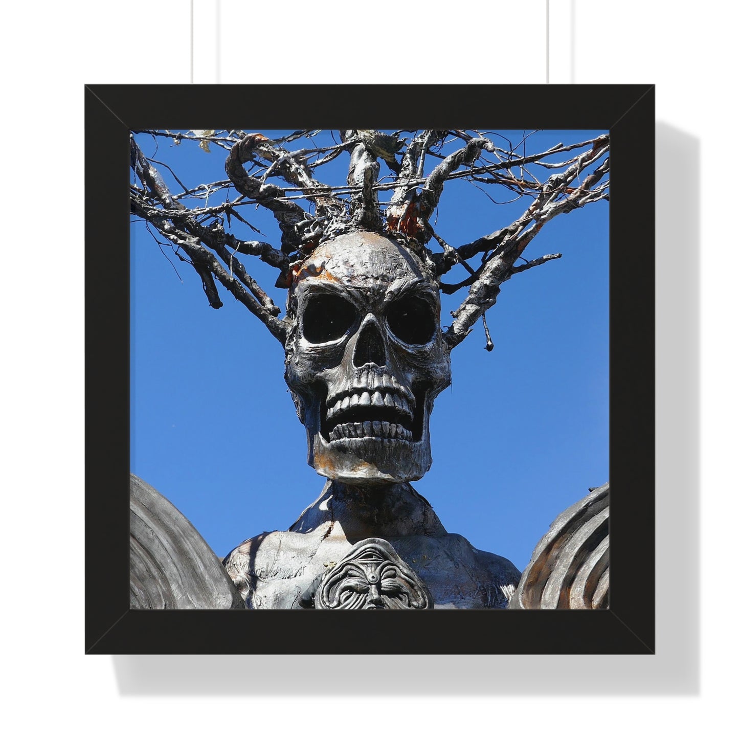 Skull Warrior Stare - Framed Vertical Poster