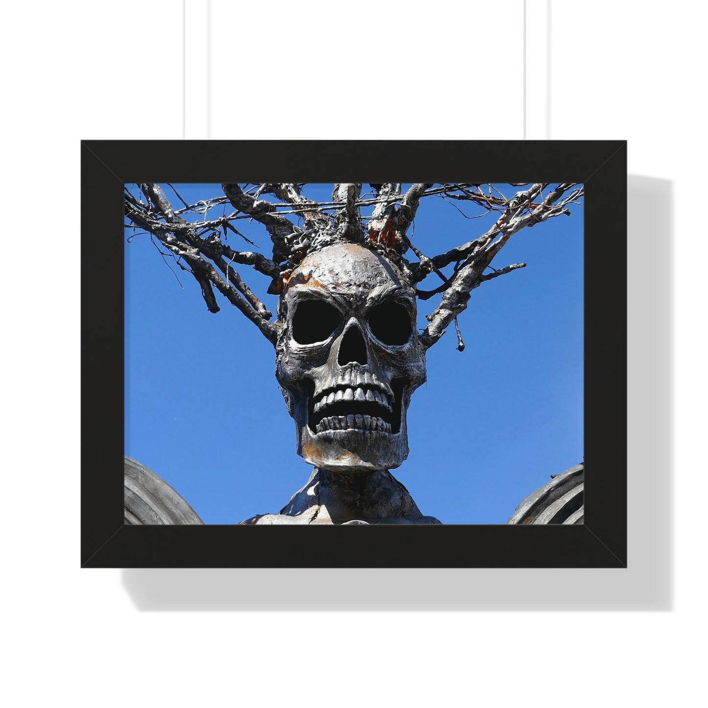 Skull Warrior Stare - Framed Horizontal Poster