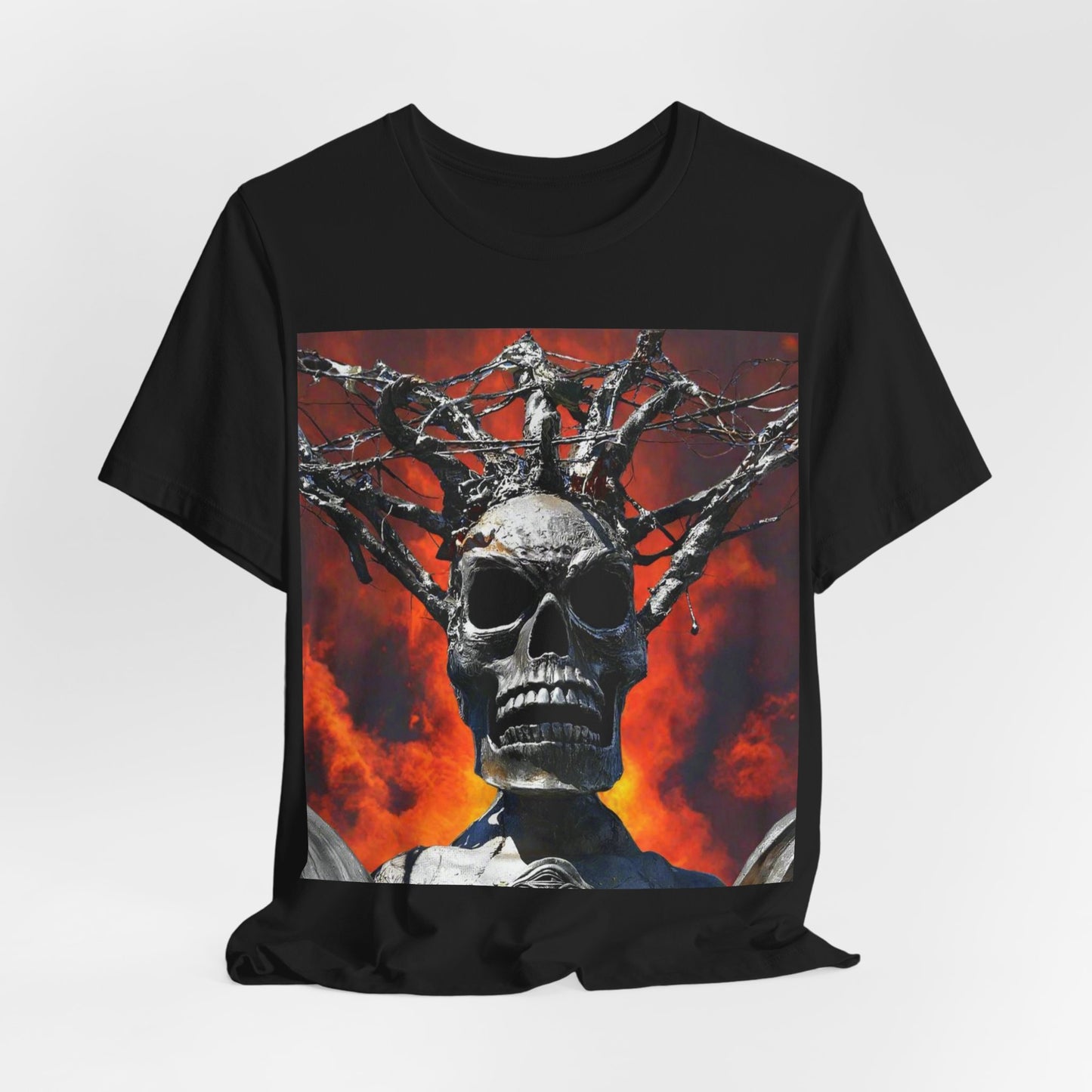 Skull Warrior Inferno Stare - Unisex Jersey Short Sleeve Tee