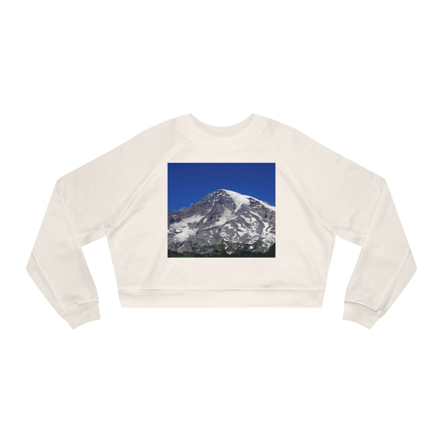 Majestic Mt. Rainier - Women's Cropped Fleece Pullover - Fry1Productions