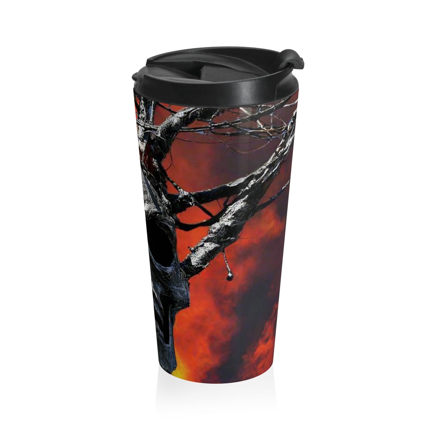 Skull Warrior Inferno Stare - Stainless Steel Travel Mug, 15oz