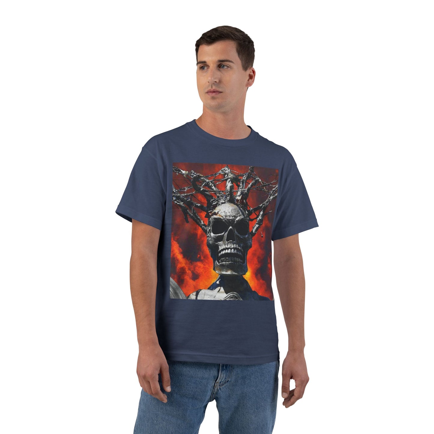 Skull Warrior Inferno Stare - Beefy-T®  Short-Sleeve T-Shirt