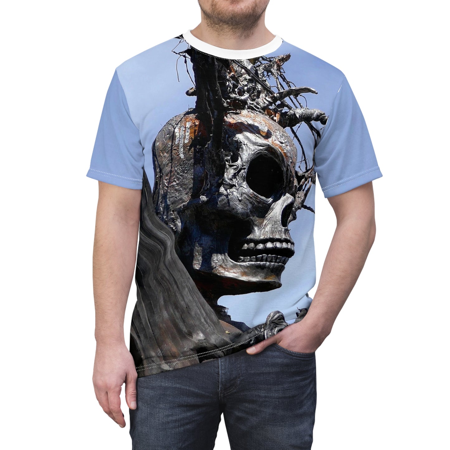 Skull Warrior - Unisex Cut & Sew Tee (AOP) - Fry1Productions