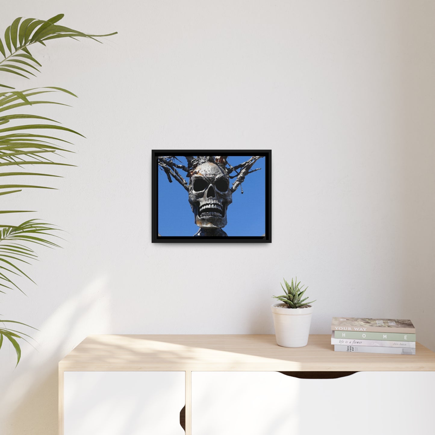 Skull Warrior Stare - Matte Canvas, Black Frame - Fry1Productions