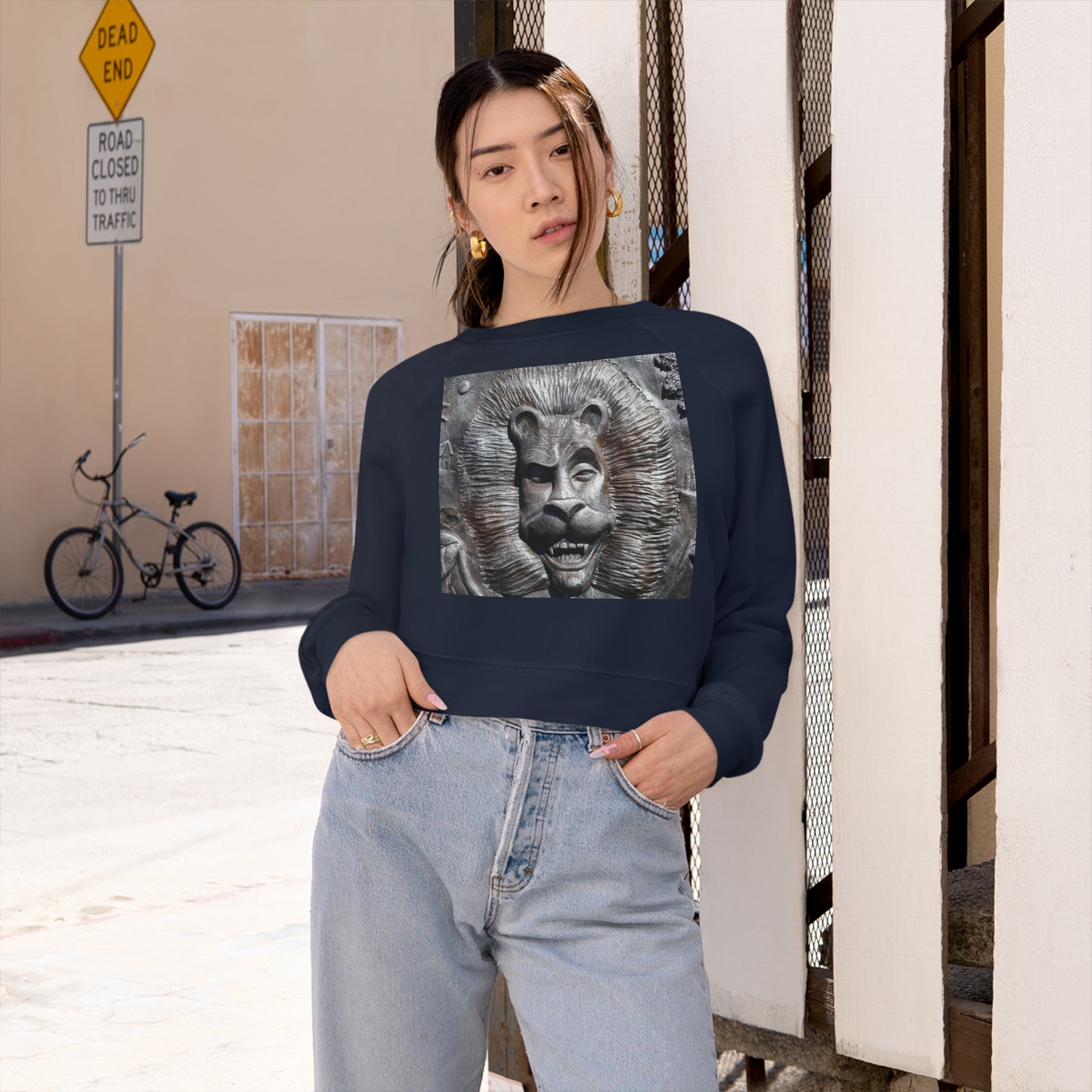 Lion's Friends Forever - Women's Cropped Fleece Pullover - Fry1Productions