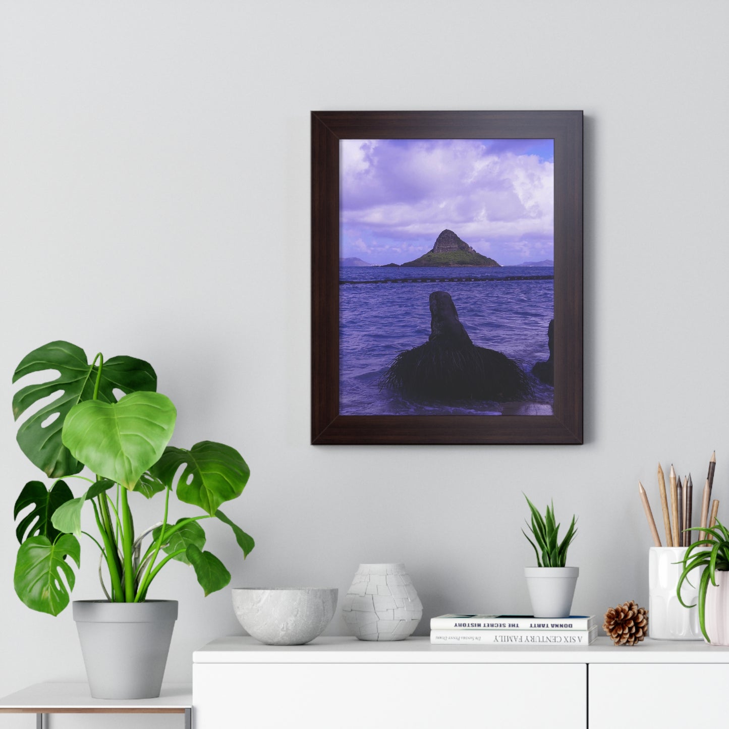 Wade To Chinaman's Hat - Framed Vertical Poster