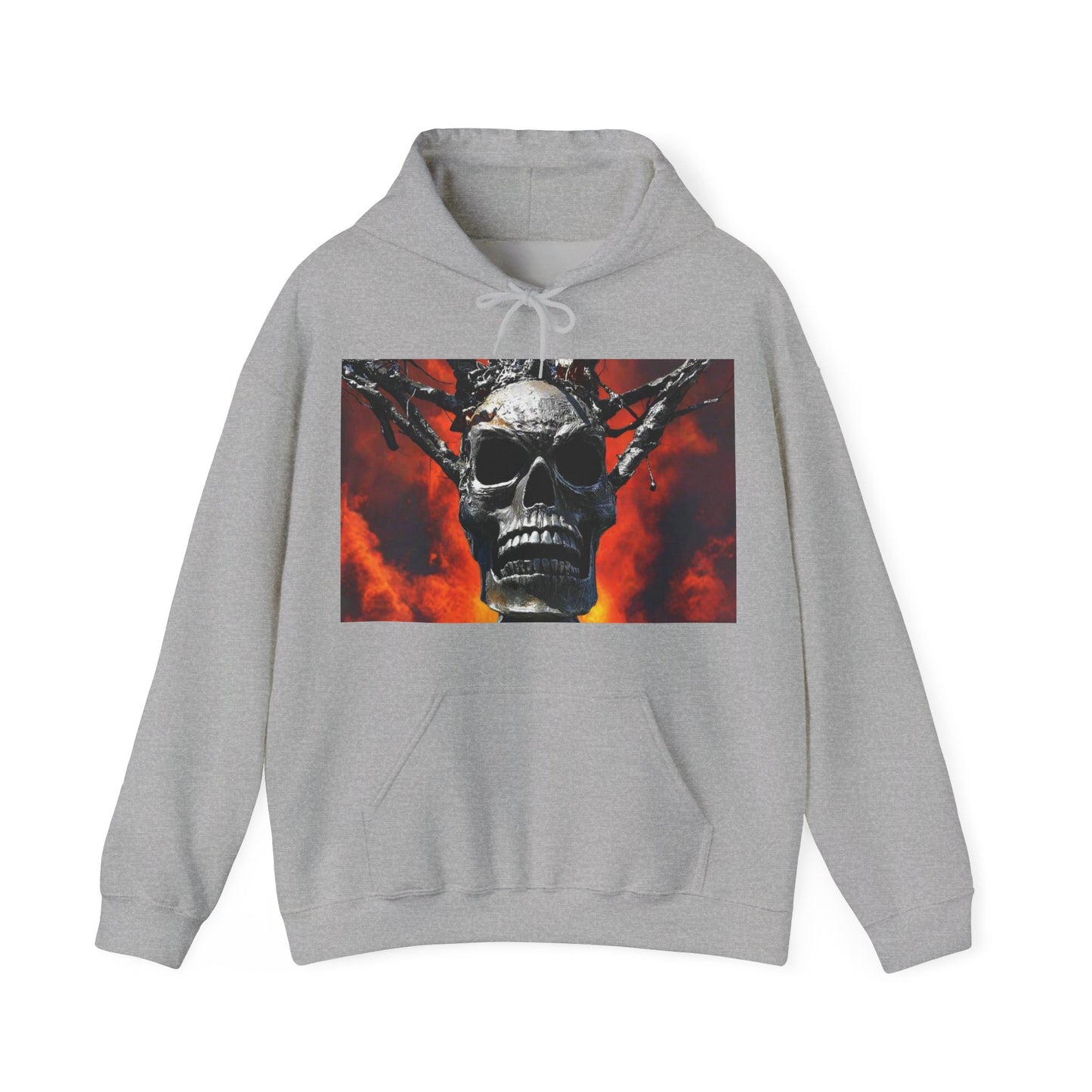 Skull Warrior Inferno Stare - Unisex Heavy Blend Hooded Sweatshirt