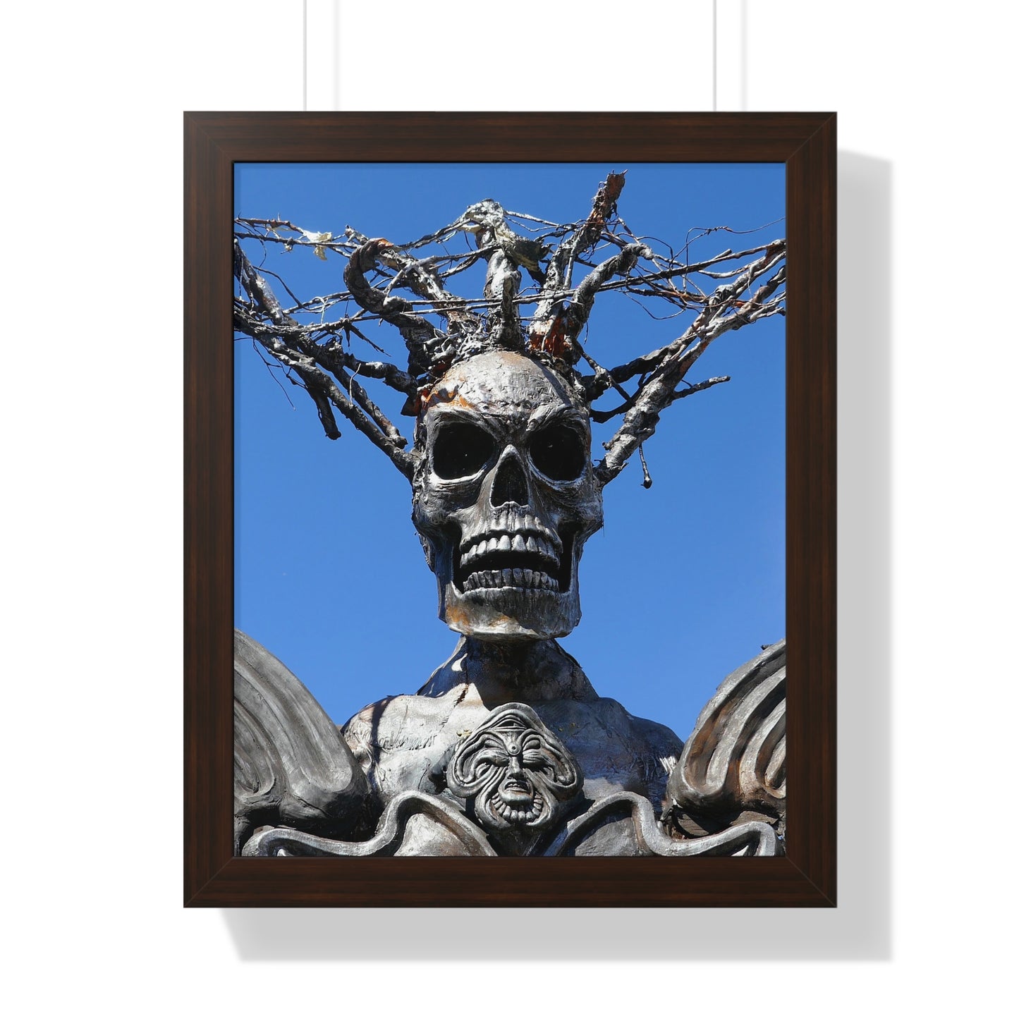 Skull Warrior Stare - Framed Vertical Poster