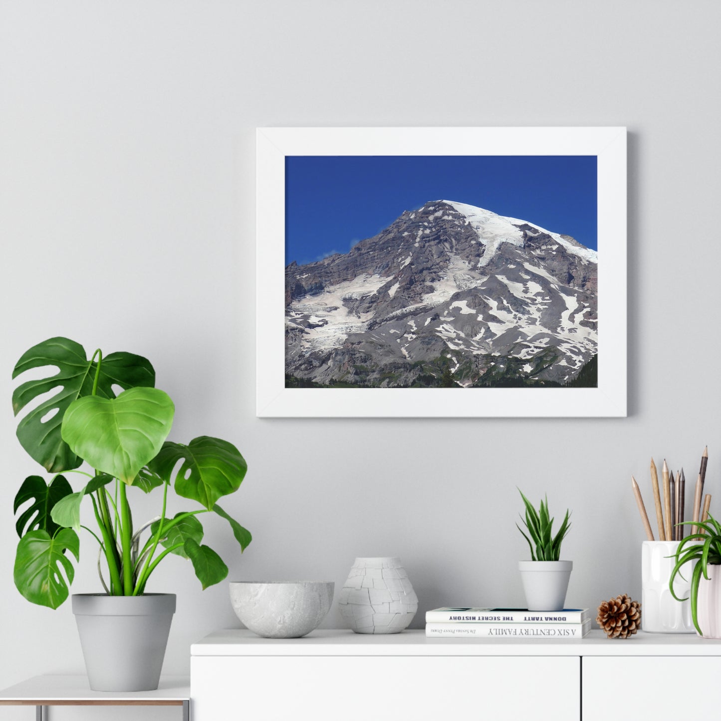Majestic Mt. Rainier - Framed Horizontal Poster