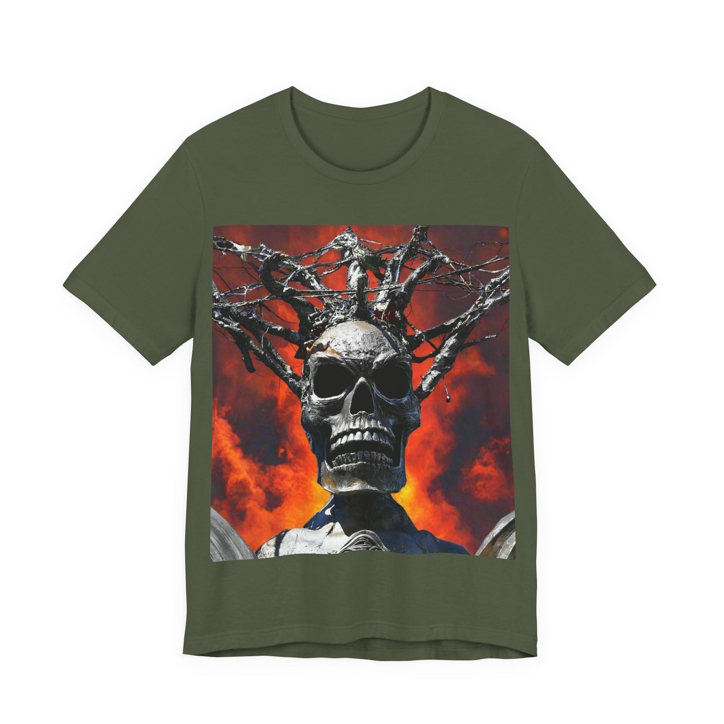 Skull Warrior Inferno Stare - Unisex Jersey Short Sleeve Tee