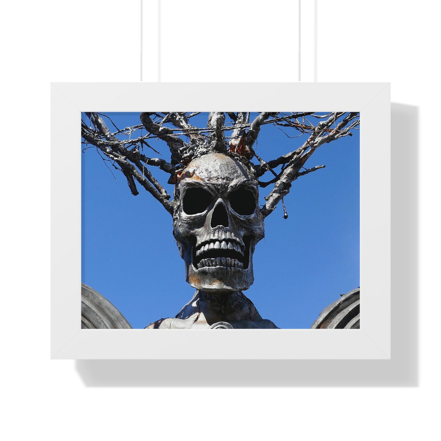 Skull Warrior Stare - Framed Horizontal Poster