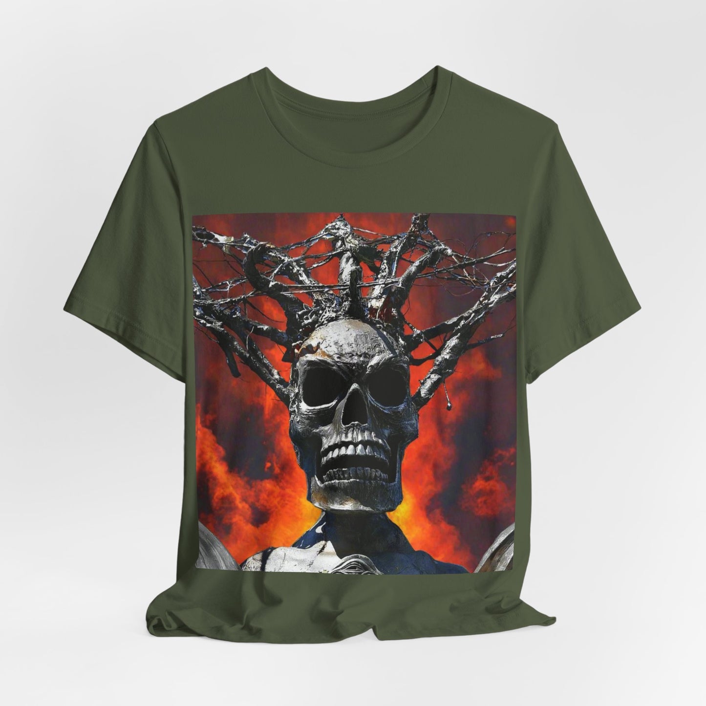 Skull Warrior Inferno Stare - Unisex Jersey Short Sleeve Tee
